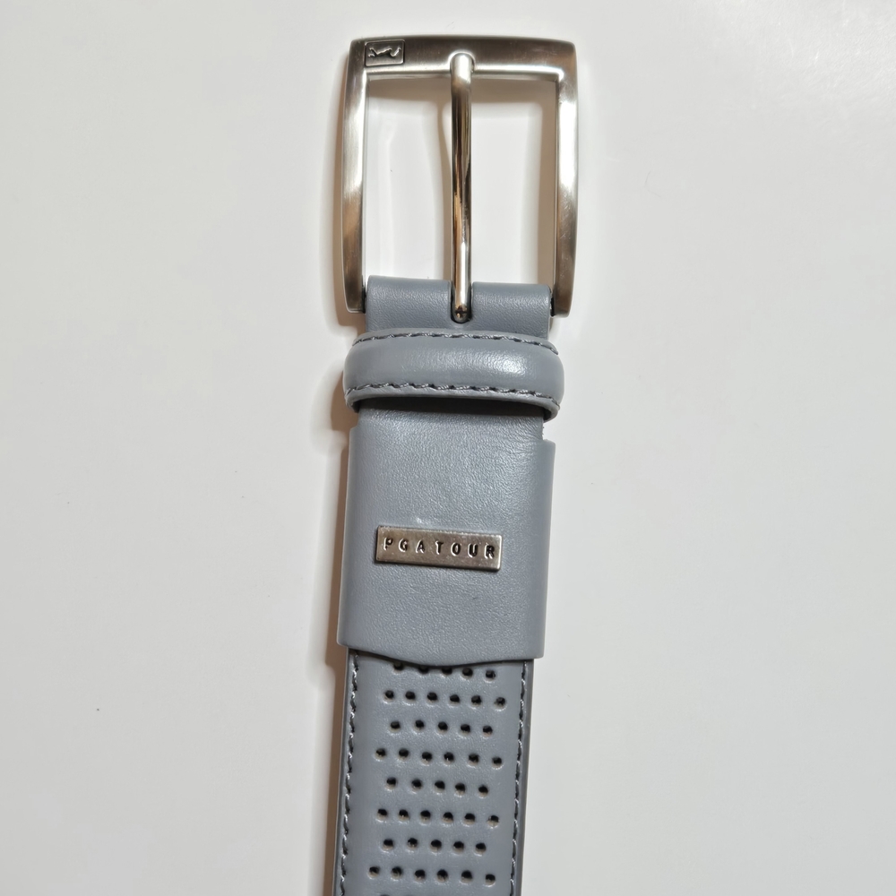 PGA Tour Perforated Leather Golf Belt Gray Men’s Size 44